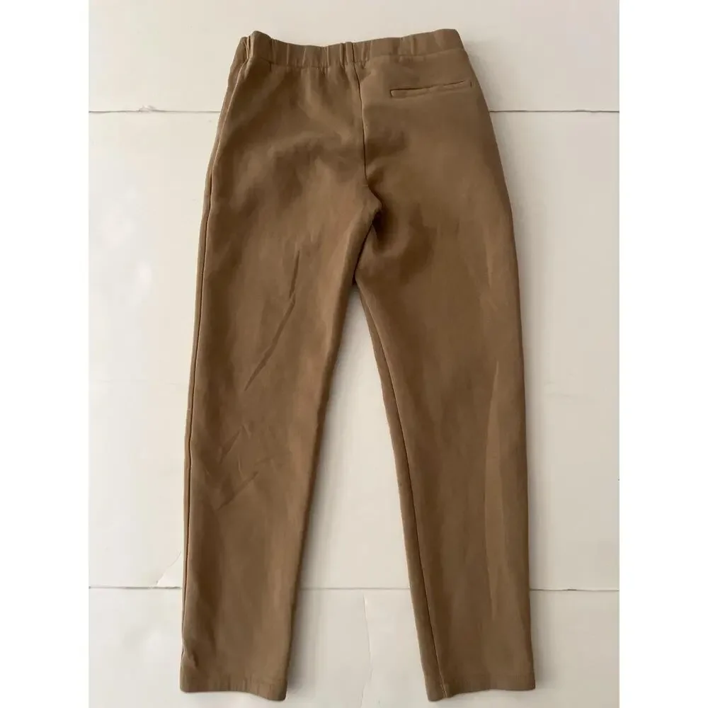 Emporio Armani Pants Kids 10A Beige Slim Jersey Sweatpants Elastic Waist Logo